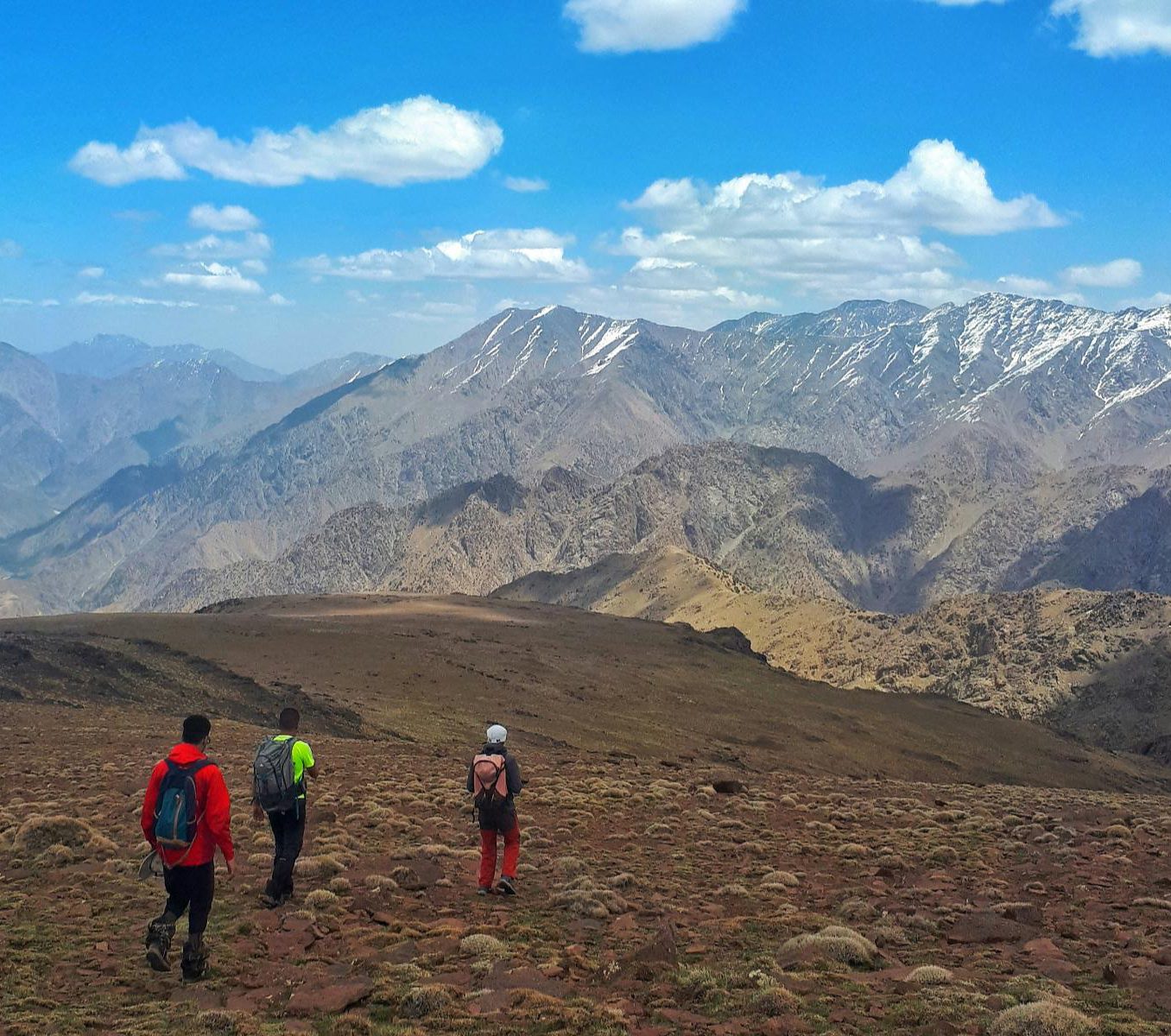 Rondreis Marokko, Tizi Oussem en Toubkal, wandelaars