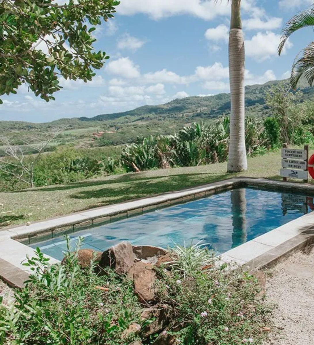 Rondreis Mauritius, Chamarel, La Vieille Cheminee, zwembad