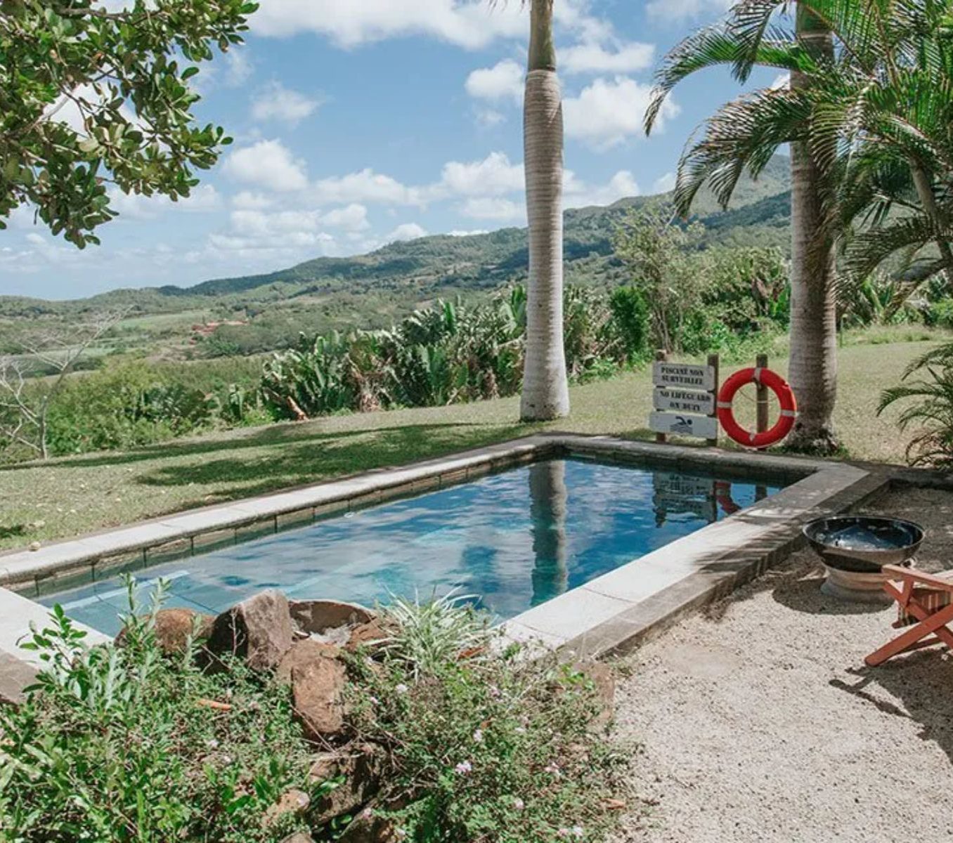 Rondreis Mauritius, Chamarel, La Vieille Cheminee, zwembad