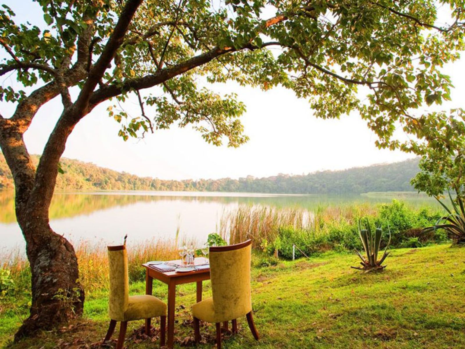 Rondreis Tanzania, Arusha, excursie kanovaren Duluti meer, meer met lunch aan de oever