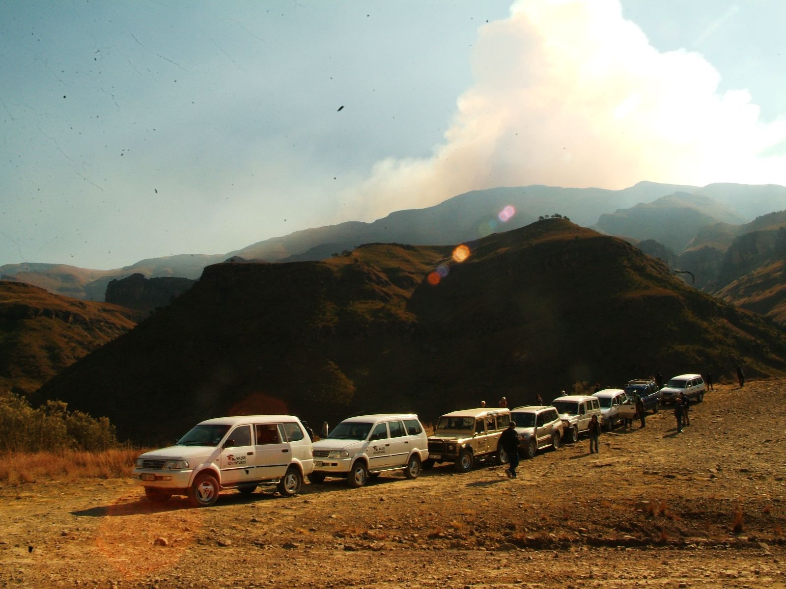 Rondreis Zuid-Afrika, Underberg, Excursie Sani Pass Day Tour, auto's