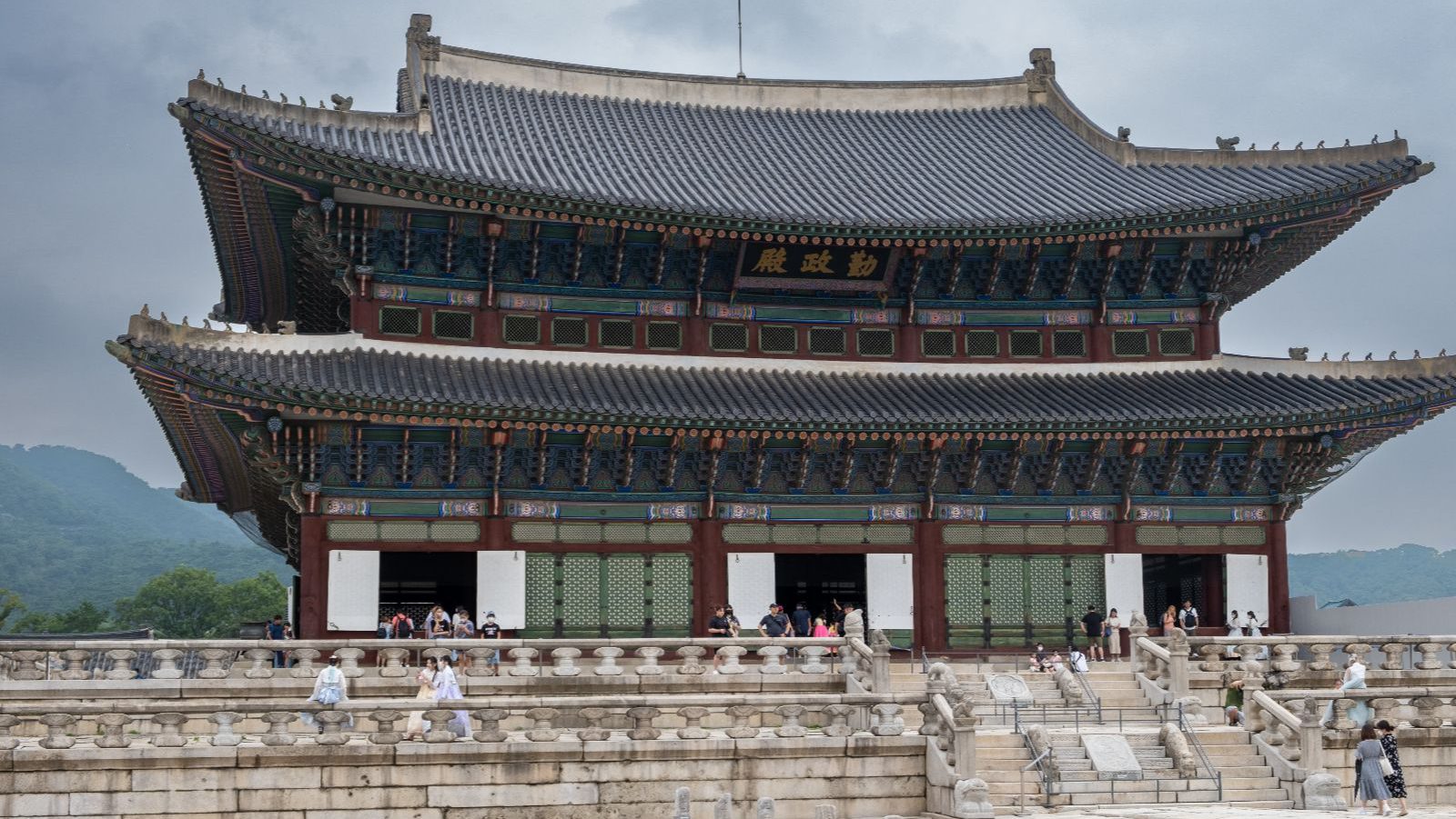 Rondreis Zuid-Korea, Seoul, Gyeongbokgung Palace vooraanzicht