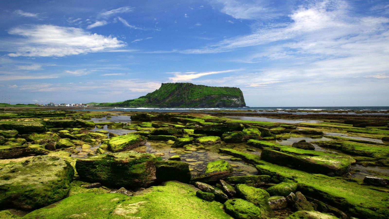 Rondreis Zuid-Korea, excursie Jeju Island oostkust, Seongsan Ilchulbong uitzicht