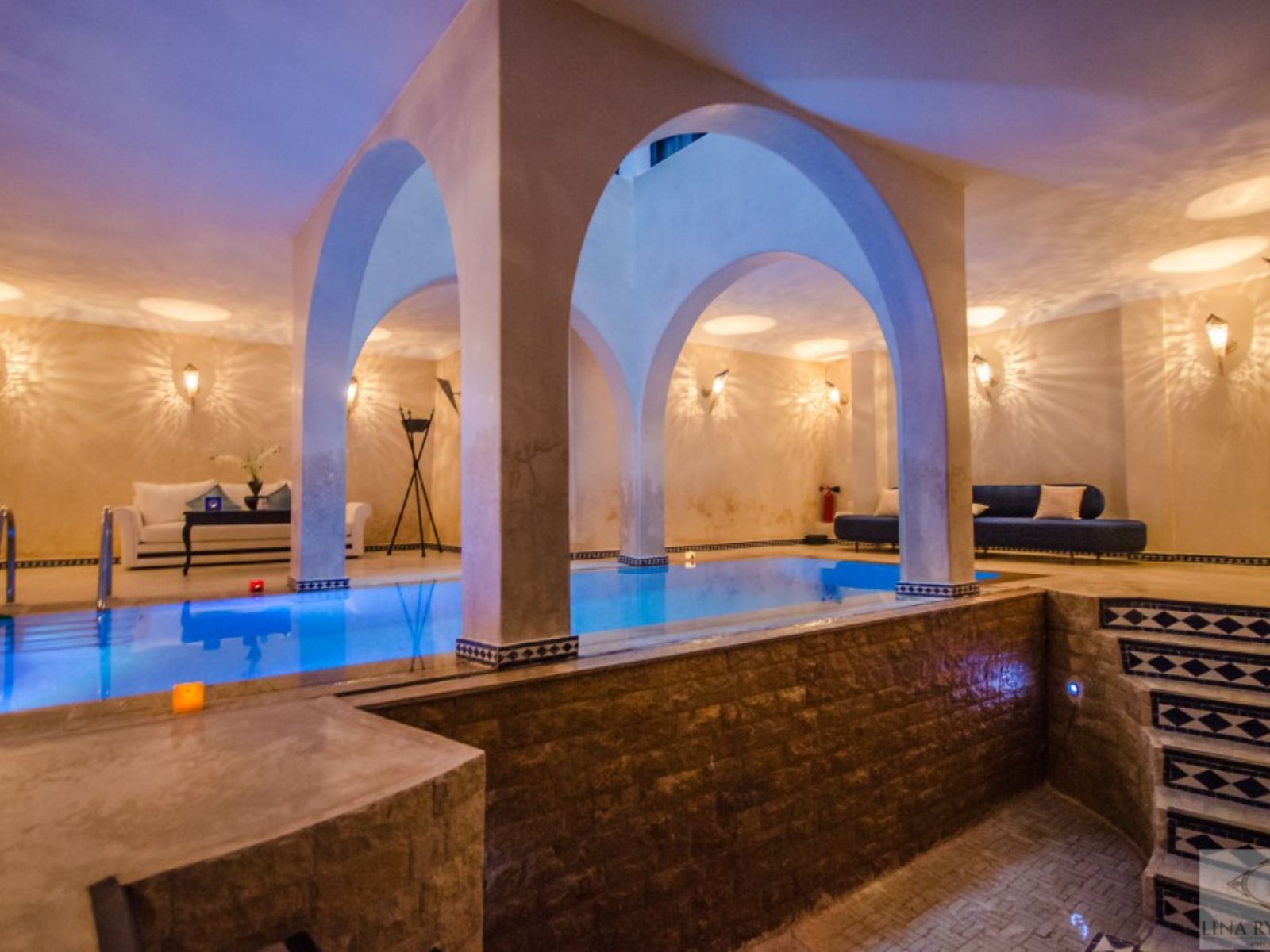 Rondreis Marokko, Chefchaouen, Ryad Lina & Spa, binnenzwembad