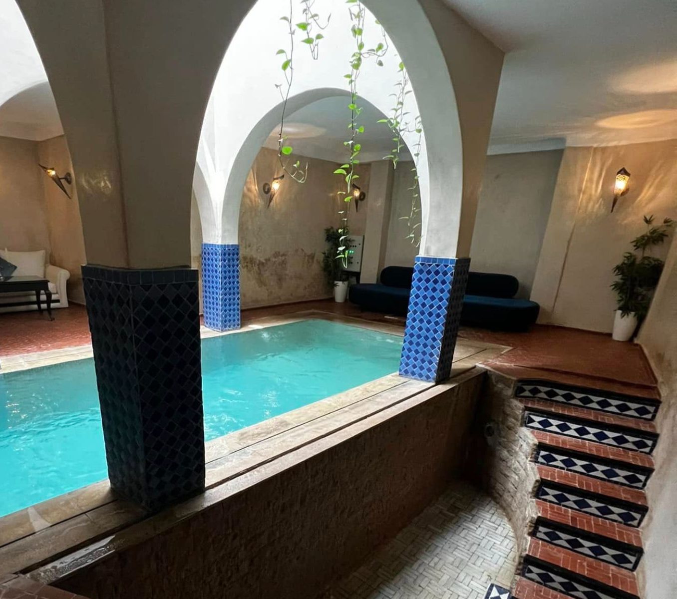 Rondreis Marokko, Chefchaouen, Ryad Lina & Spa, zwembad