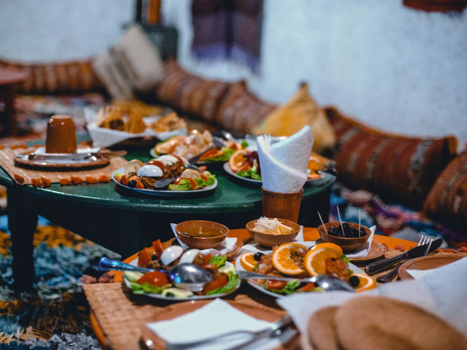 Rondreis Marokko, Excursie Marokkaanse kookworkshop, Gerechten op tafel