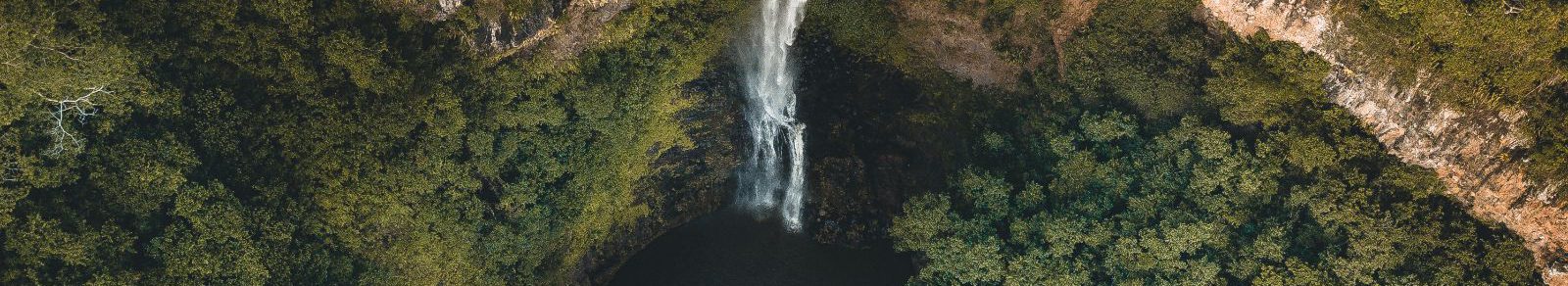 Rondreis Mauritius, Chamarel, Chamarel waterval van bovenaf, MTPA
