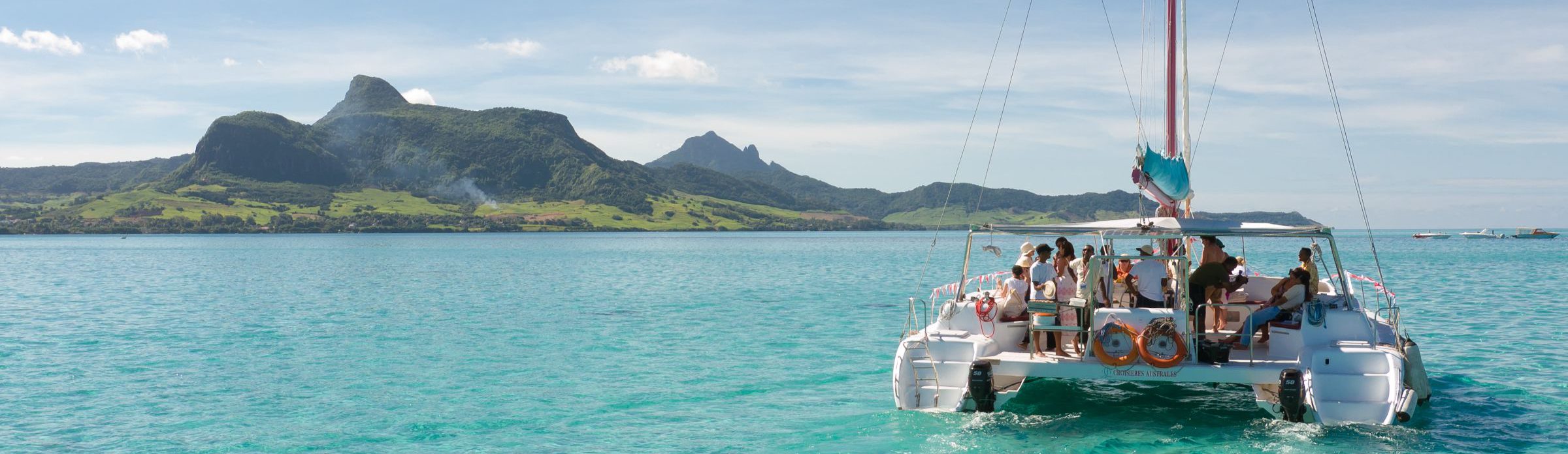 Rondreis Mauritius, catamaran bij Coin de Mire, banner
