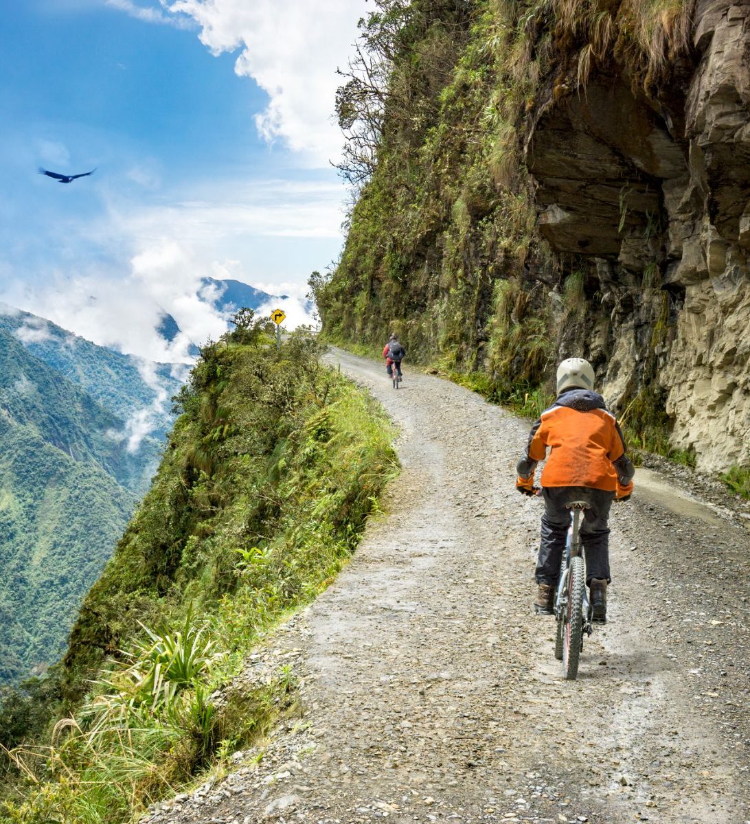 Rondreis Bolivia, La Paz, excursie mountainbiken Death Road, fietsen over Death Road Rondreis Bolivia, La Paz, excursie mountainbiken Death Road, fietsen over Death Road