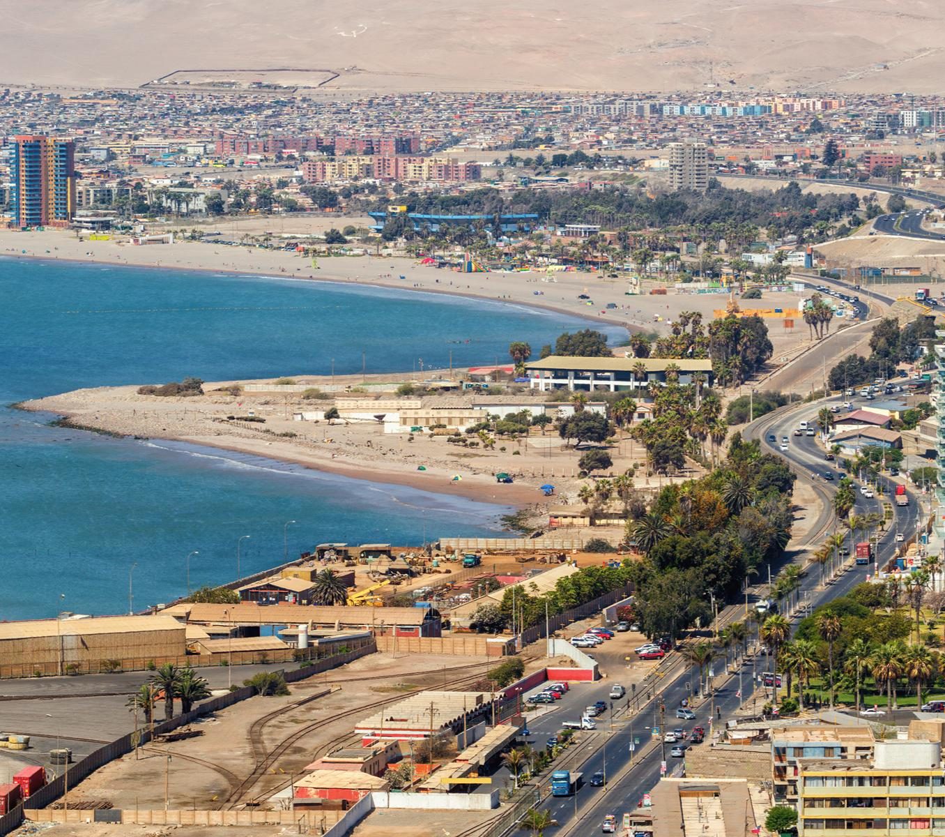 Rondreis Chili, Arica, uitzicht stad en strand